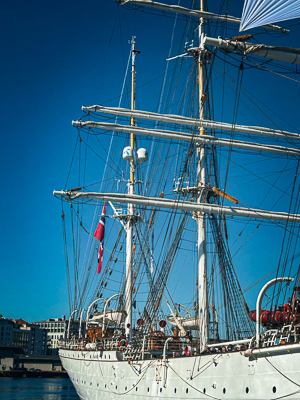 Sailing ship Statsraad Lehmkuhl in Bergen on One Ocean Week
