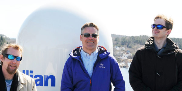 From left: Dag Tommy Steen, Knut Fjellheim and Joakim Welde from Telenor Maritime.