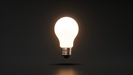 Light bulb glowing